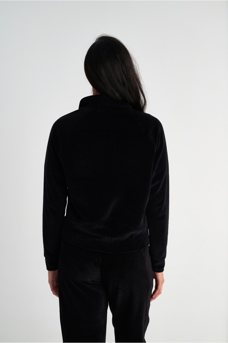 COLLAR ZIPPED VELOUR JACKET-25833104-110