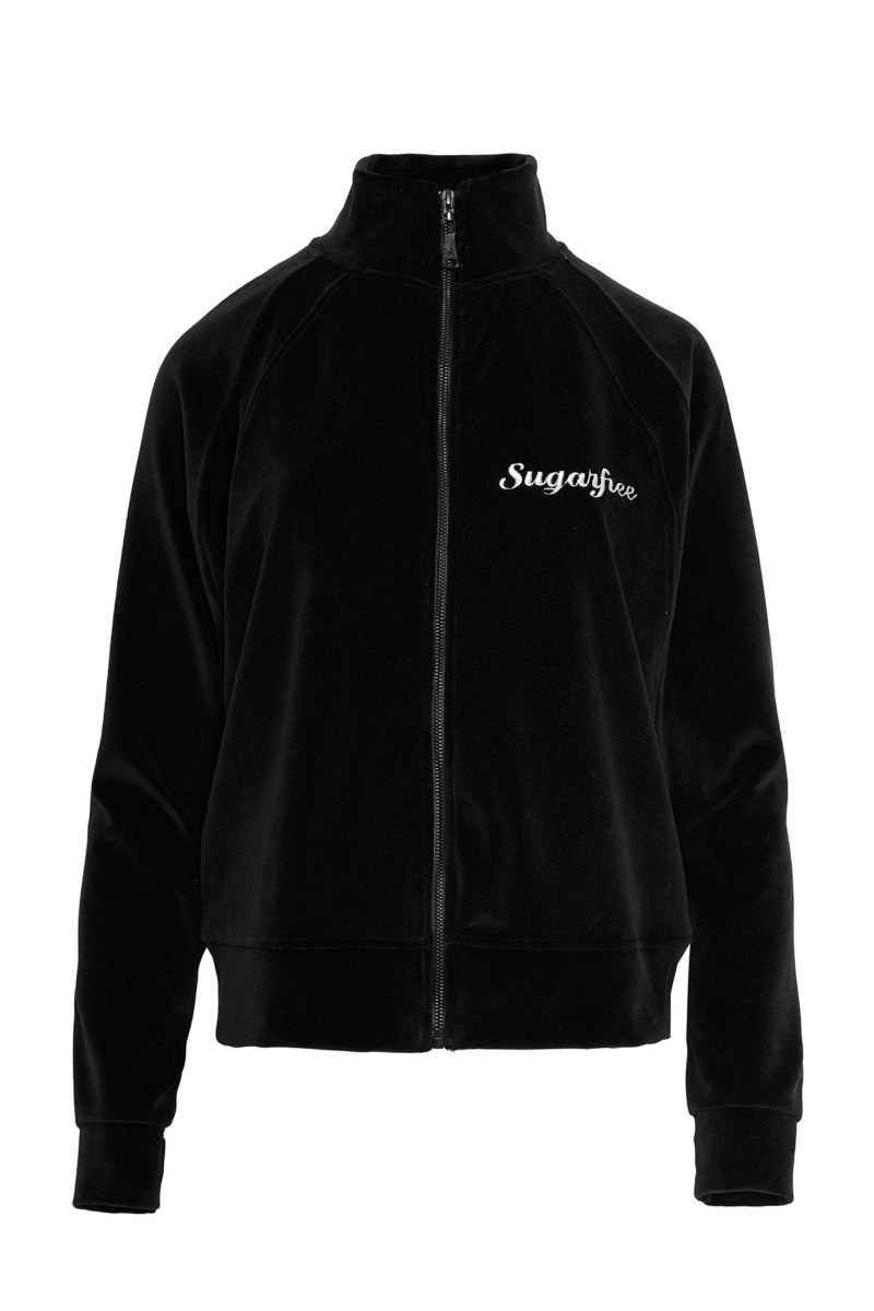 COLLAR ZIPPED VELOUR JACKET-25833104-110