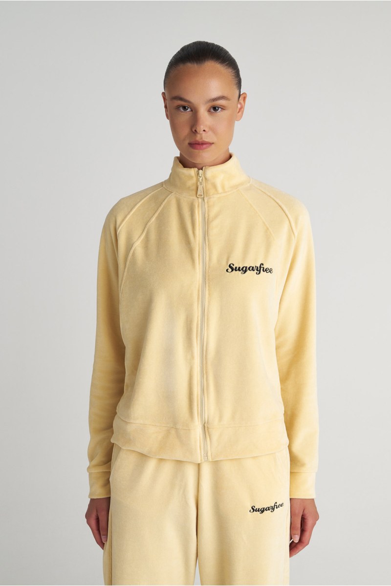 COLLAR ZIPPED VELOUR JACKET-25833104-963