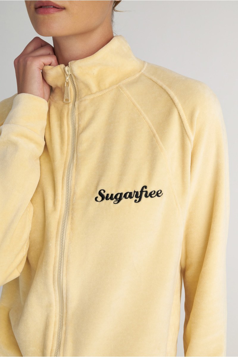 COLLAR ZIPPED VELOUR JACKET-25833104-963