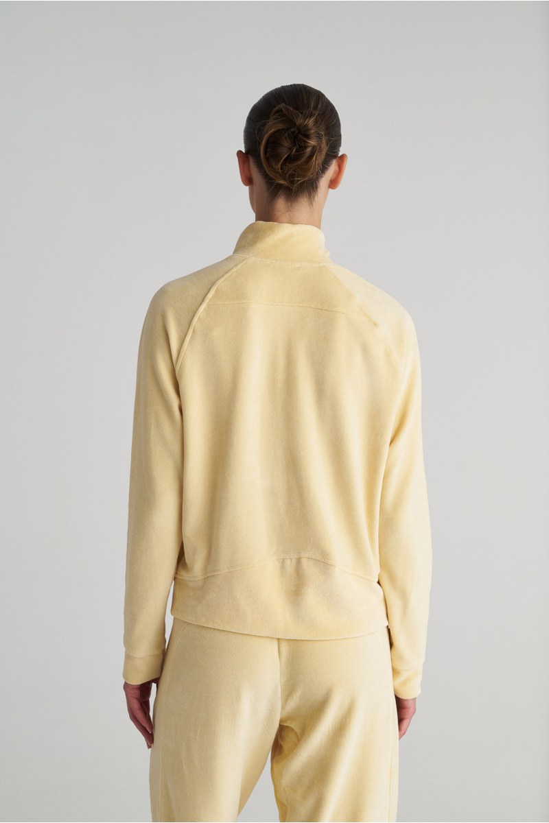 COLLAR ZIPPED VELOUR JACKET-25833104-963