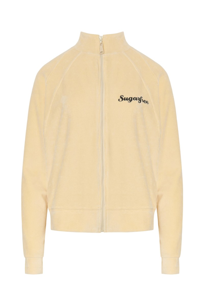 COLLAR ZIPPED VELOUR JACKET-25833104-963