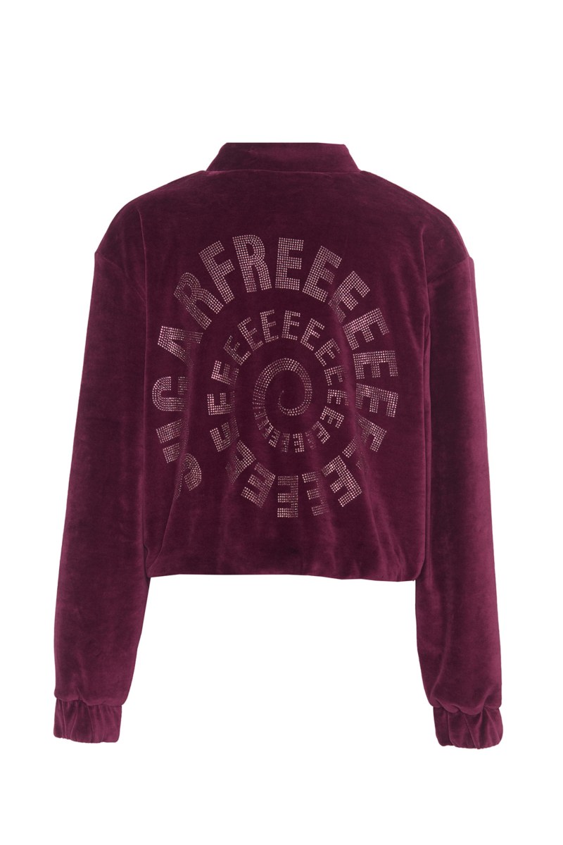 STRASS EMBELLISHED VELOUR JACKET WITH SNAP BUTTONS-25833109-846