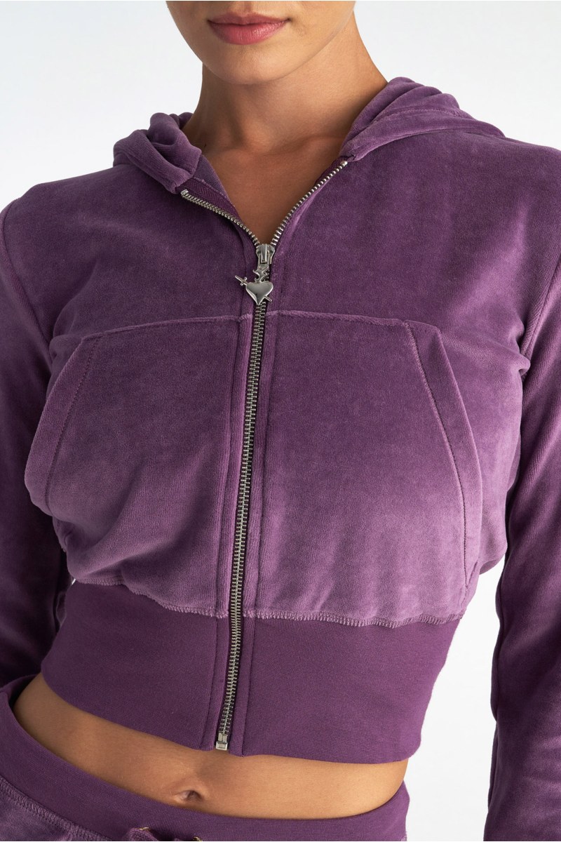 STRASS EMBELLISHED CROPPED VELOUR JACKET-25833110-947