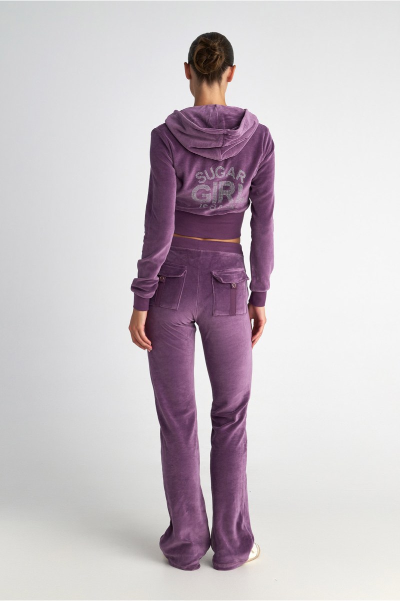 STRASS EMBELLISHED CROPPED VELOUR JACKET-25833110-947