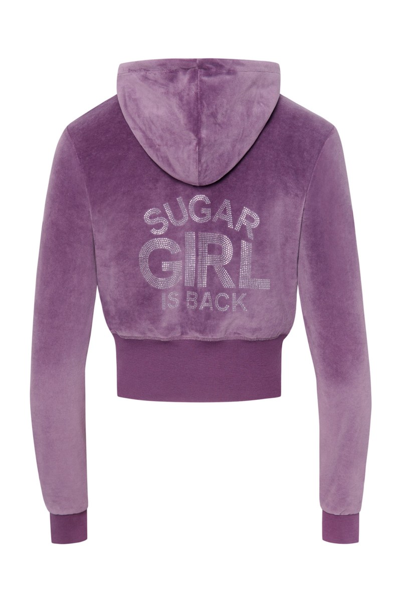 STRASS EMBELLISHED CROPPED VELOUR JACKET-25833110-947