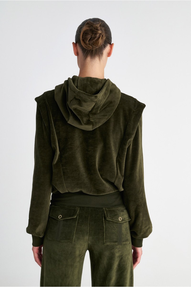 MONOCHROME HOODED VELOUR JACKET-25833122-996