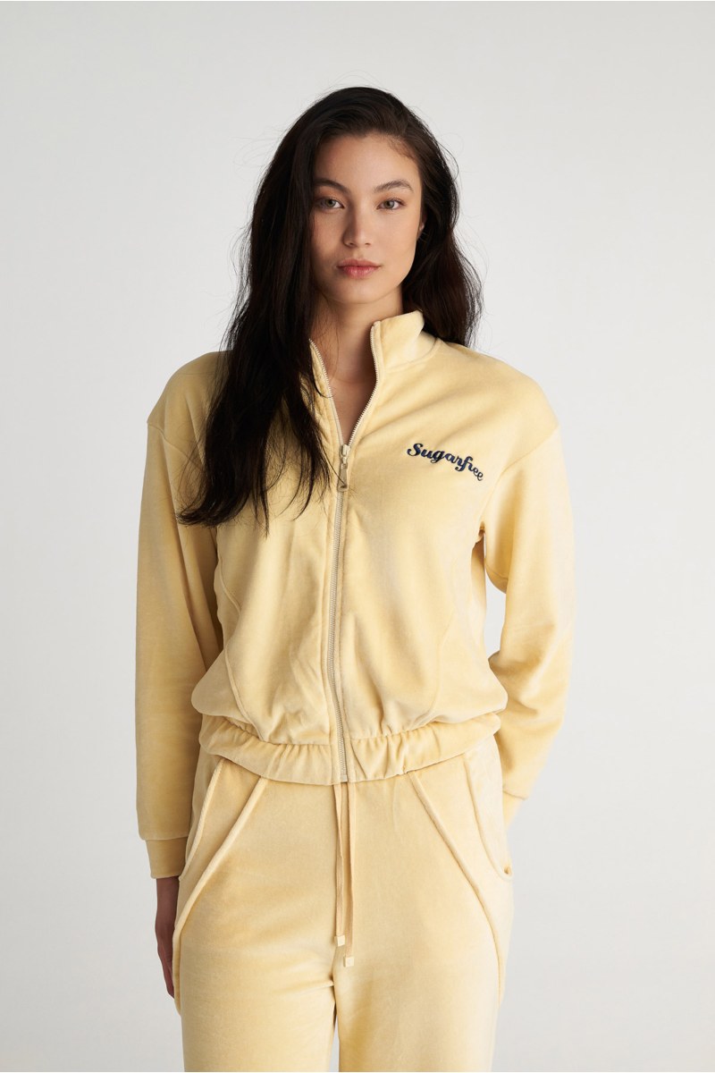 MONOCHROME VELOUR JACKET WITH COLLAR-25833123-963