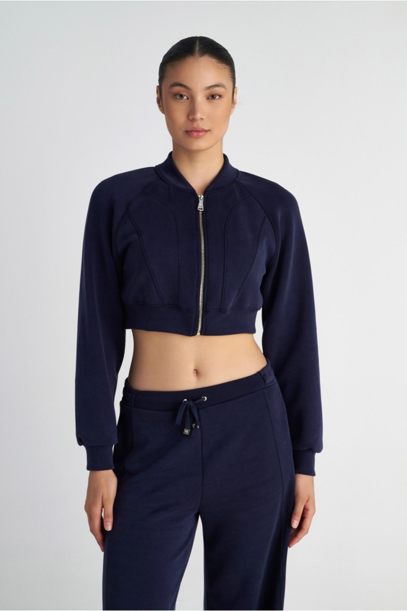 MONOCRHOME CROPPED JACKET WITH COLLAR-25833124-974