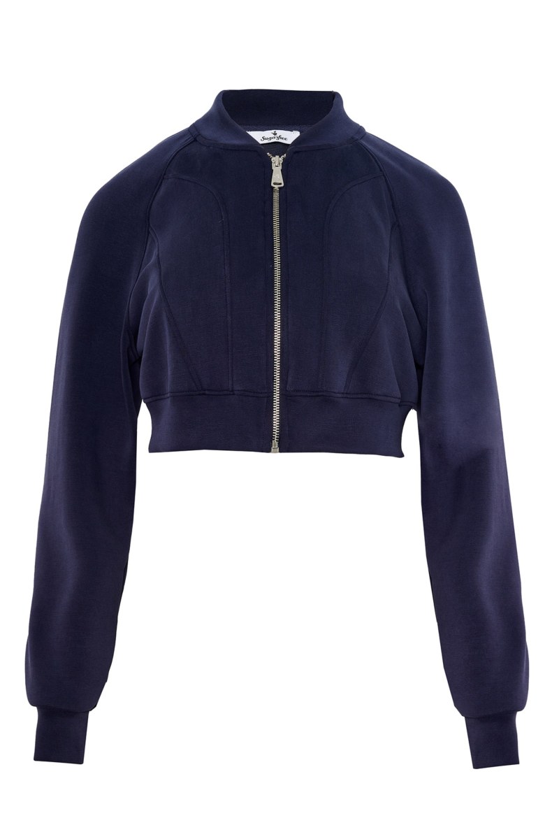 MONOCRHOME CROPPED JACKET WITH COLLAR-25833124-974