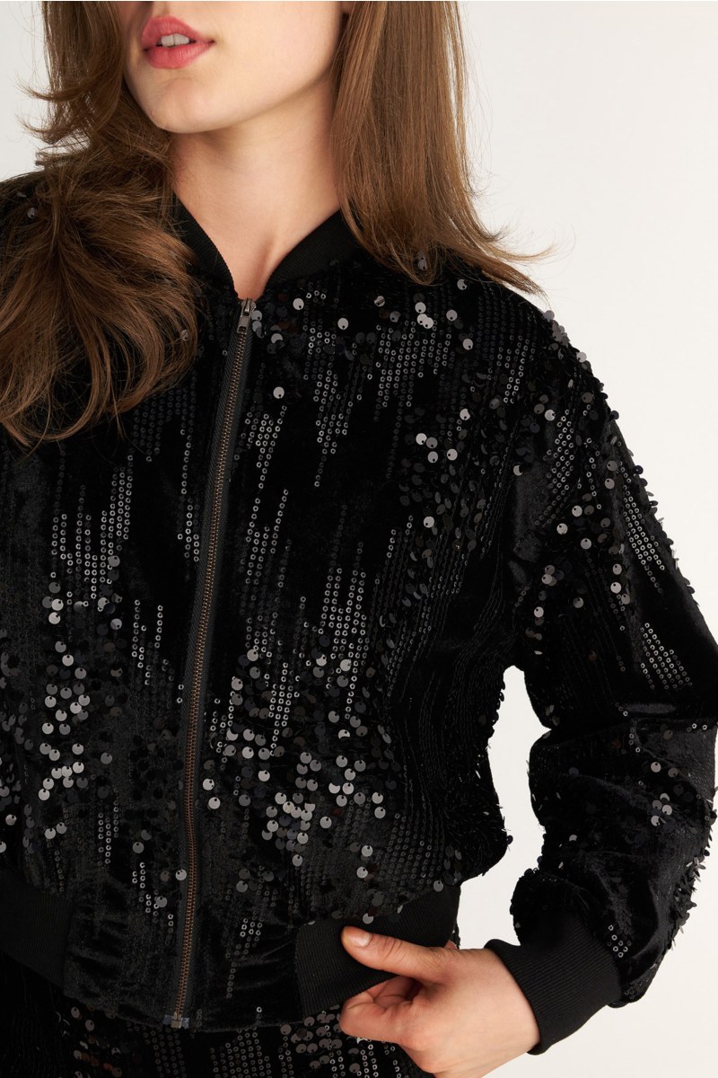SEQUIN LONG SLEEVED JACKET-25833143-110