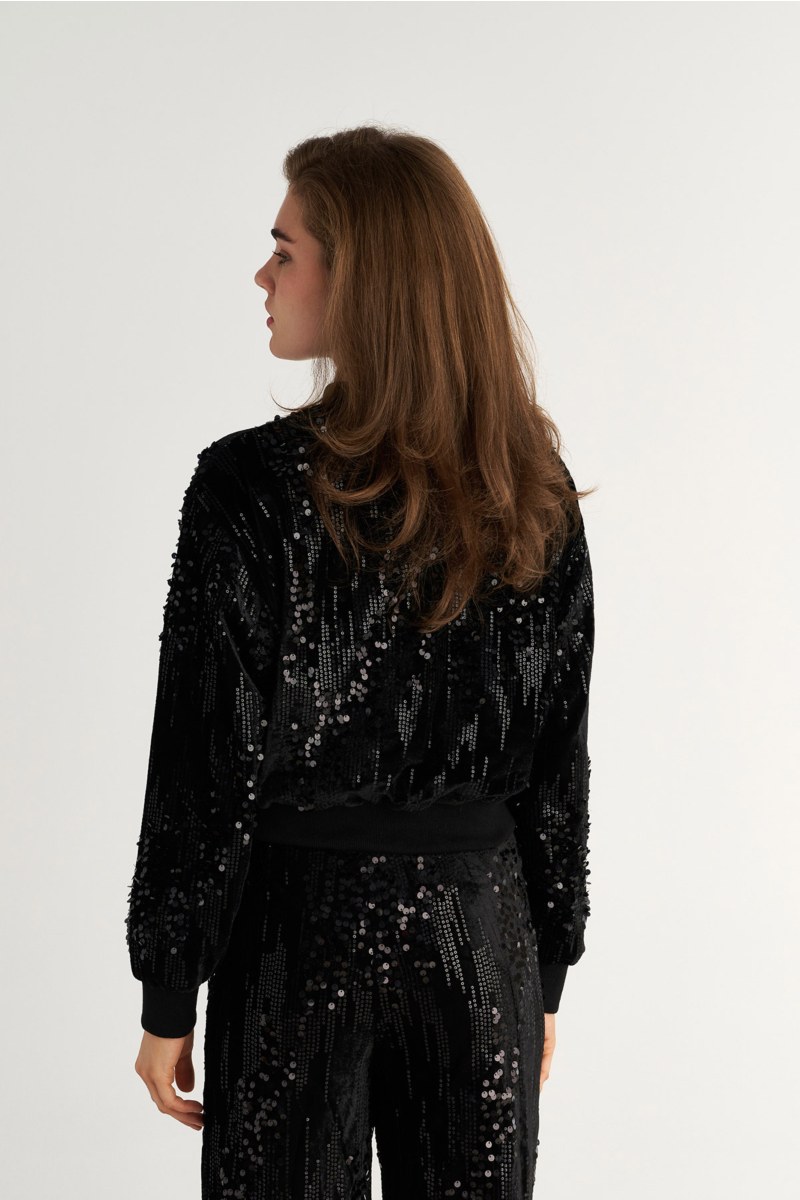SEQUIN LONG SLEEVED JACKET-25833143-110