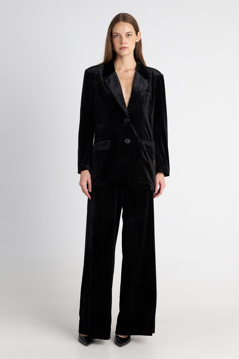 SHOULDER-PAD MONOCHROME VELOUR BLAZER-25833147-110