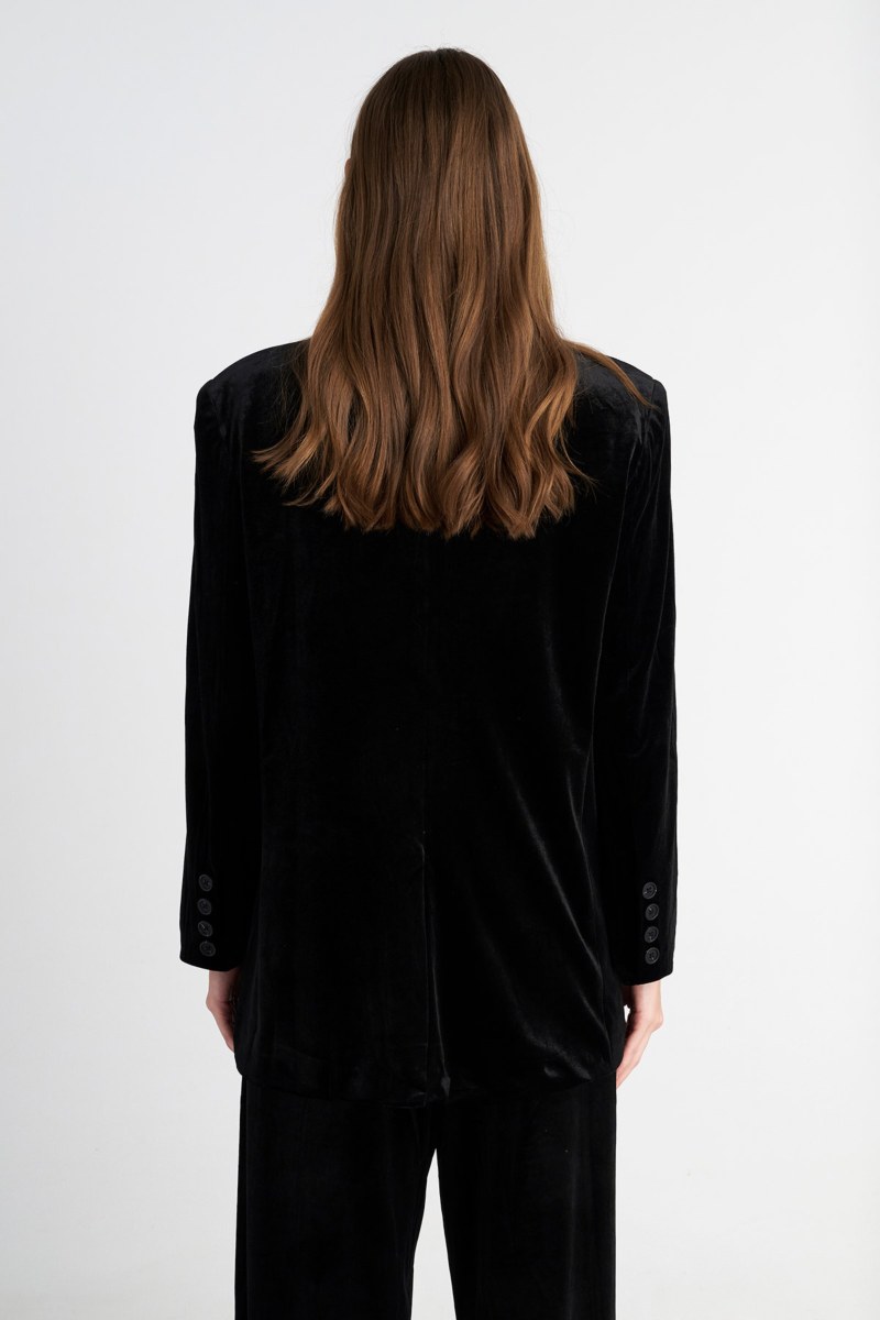 SHOULDER-PAD MONOCHROME VELOUR BLAZER-25833147-110