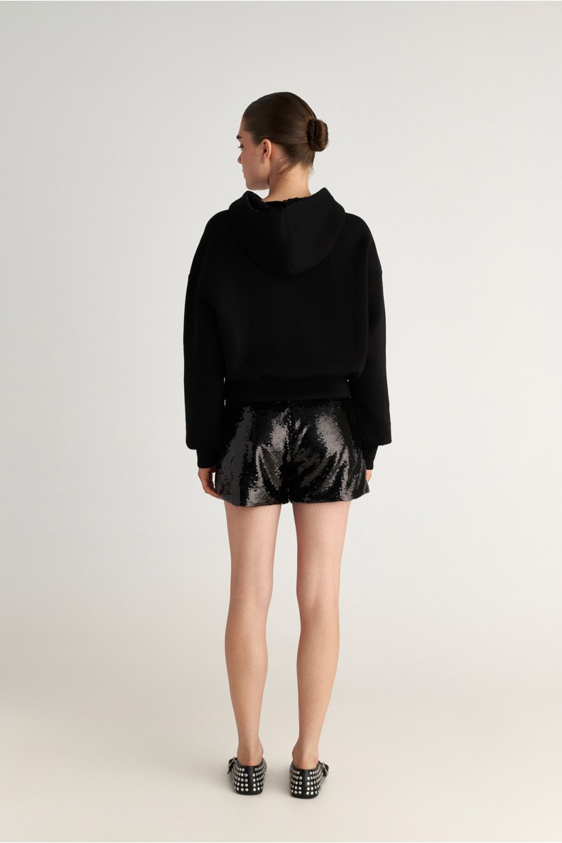 MONOCHROME HOODED JACKET WITH SEQUINS INSDIDE THE HOOD-25833161-110