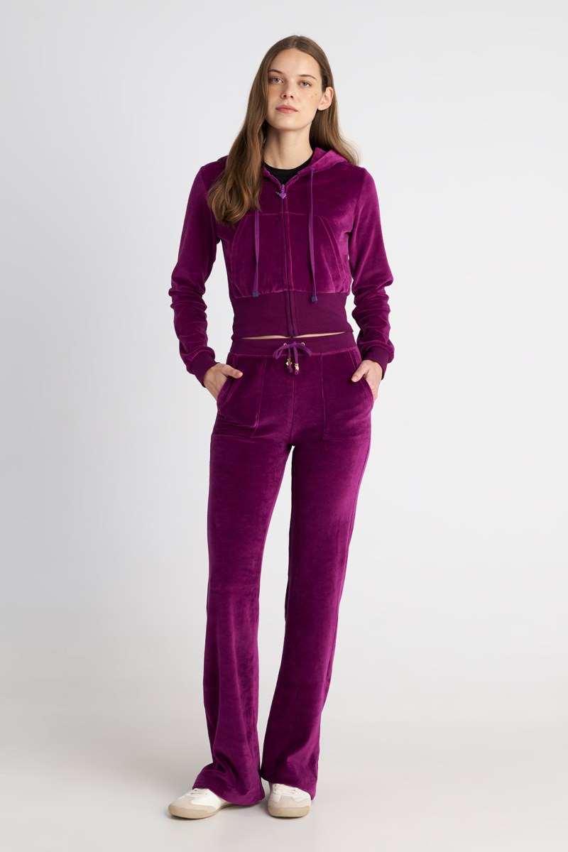 CROPPED HOODED VELOUR JACKET WITH STRASS ON THE HOOD AND BACK-25833177-824