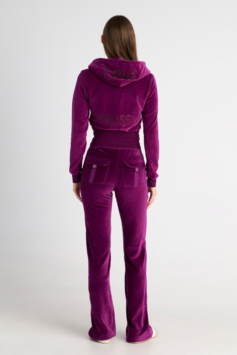 CROPPED HOODED VELOUR JACKET WITH STRASS ON THE HOOD AND BACK-25833177-824