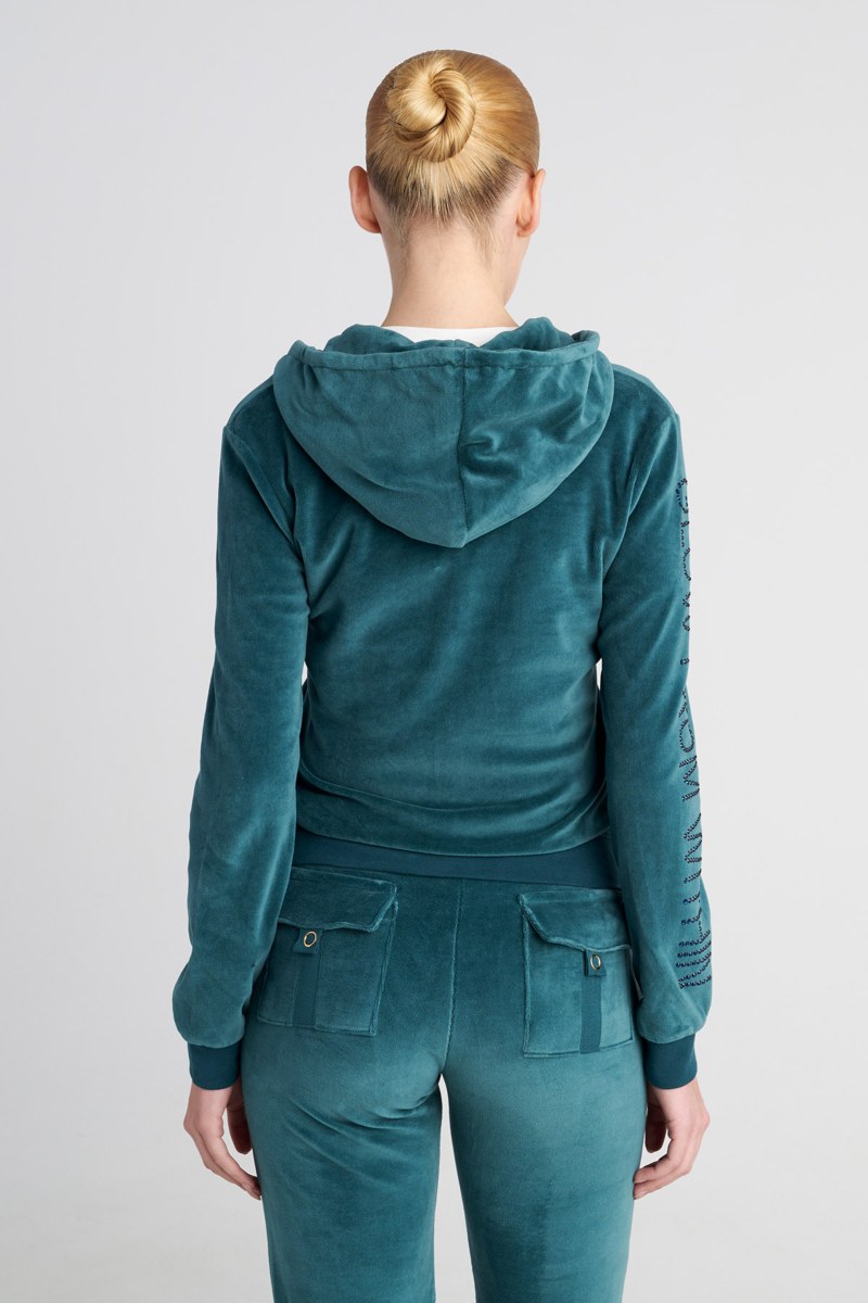 VELOUR JACKET WITH STRASS EMBELLISHMENT AT SLEEVES-25833179-404