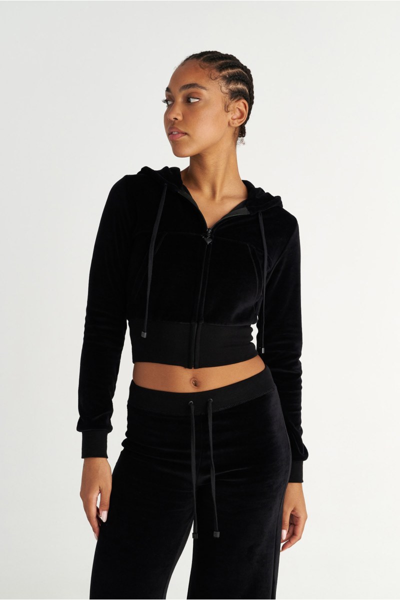 STRASS EMBELLISHED CROPPED VELOUR JACKET-25833181-110