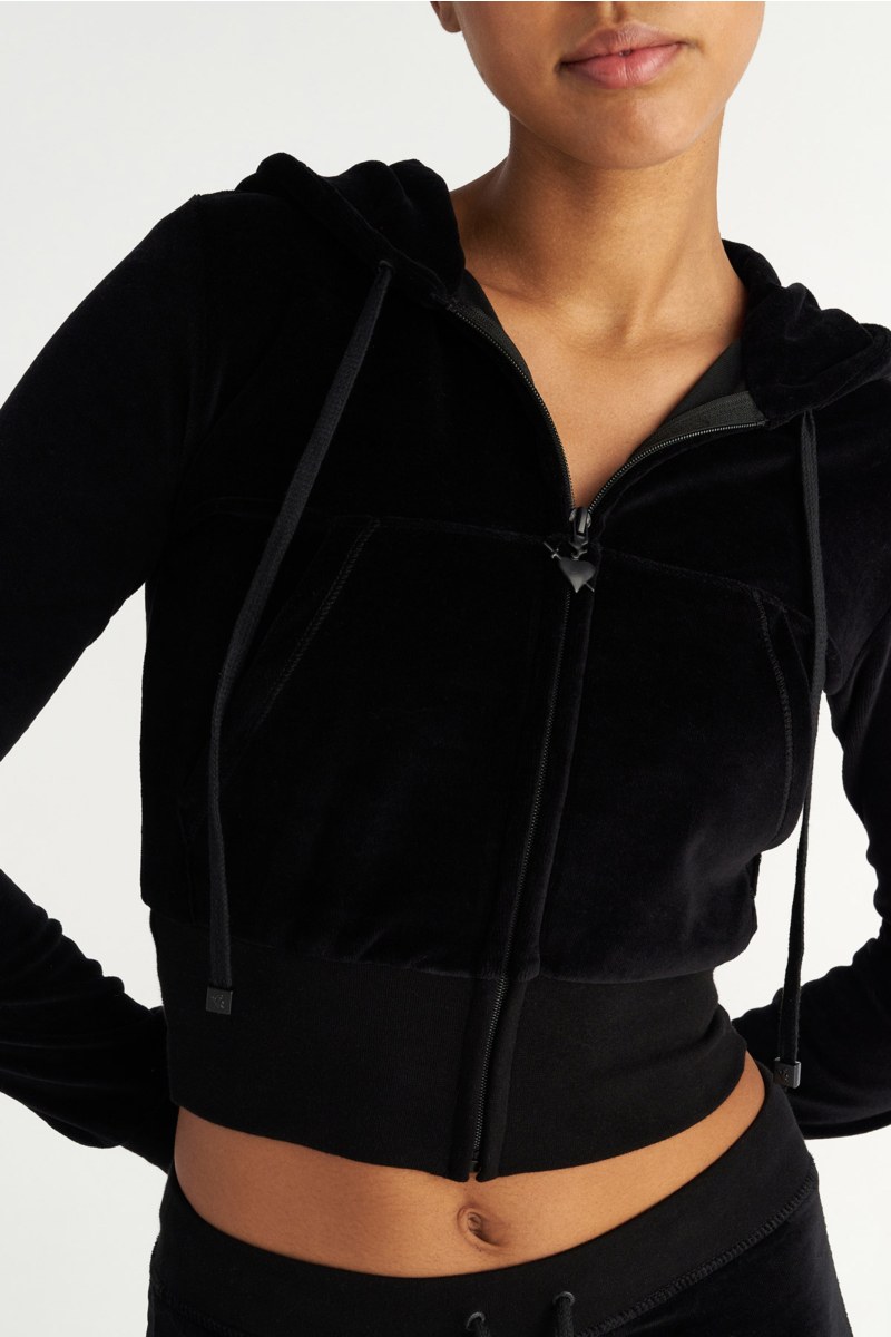 STRASS EMBELLISHED CROPPED VELOUR JACKET-25833181-110