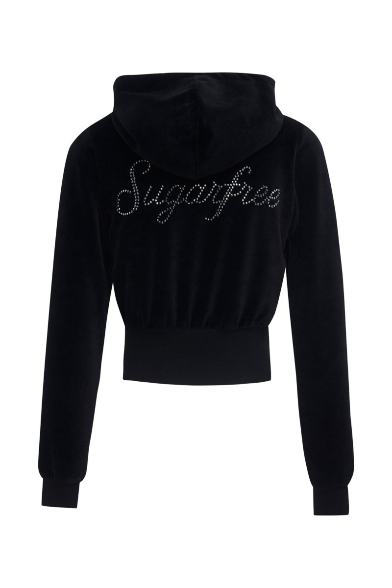 STRASS EMBELLISHED CROPPED VELOUR JACKET-25833181-110