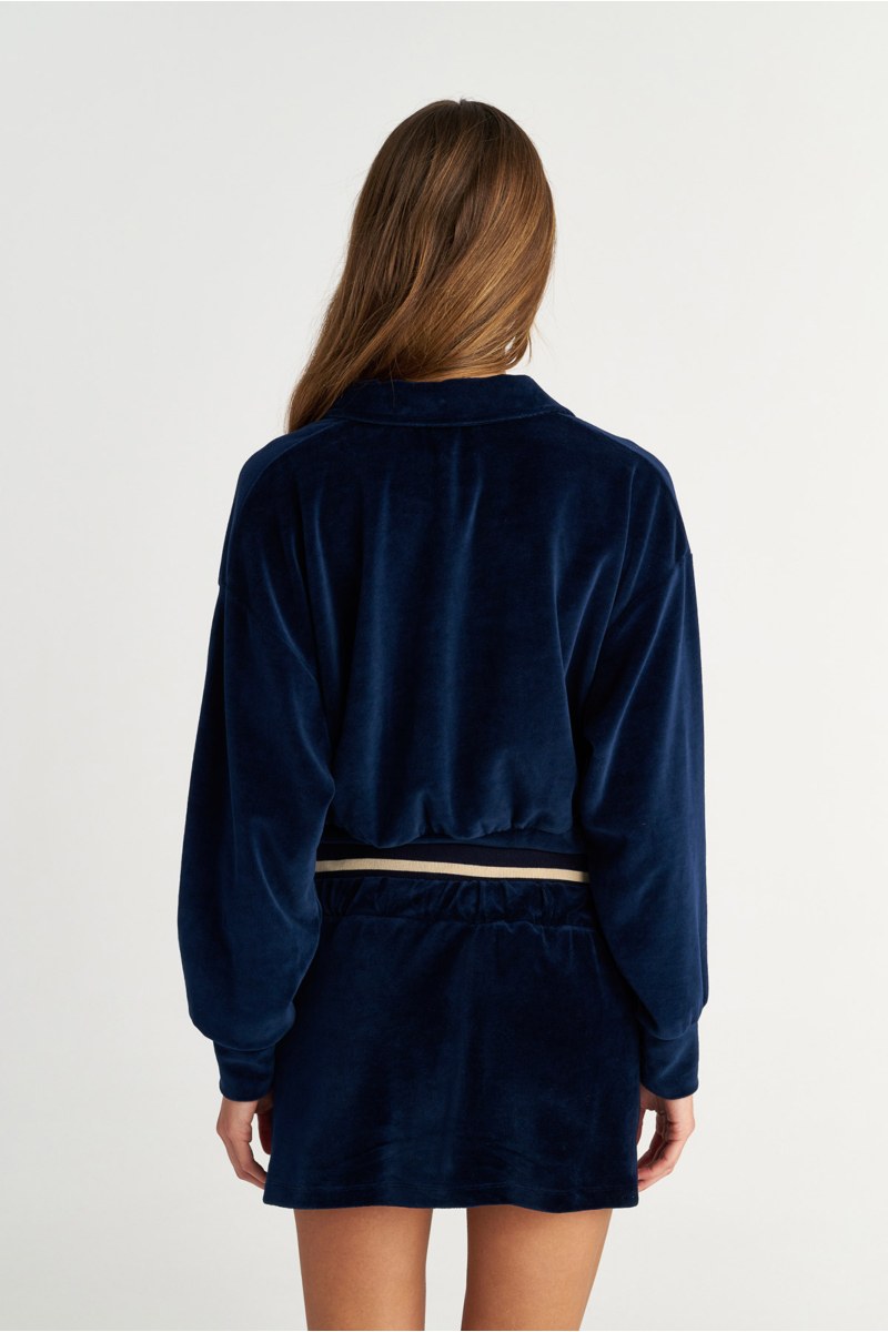 MONOCHROME VELOUR CROPPED JACKET WITH COLLAR-25833183-437