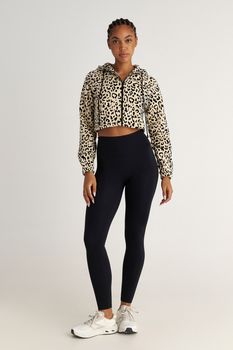 LEOPARD PRINTED HOODIE COTTON CROP JACKET-25833207-108