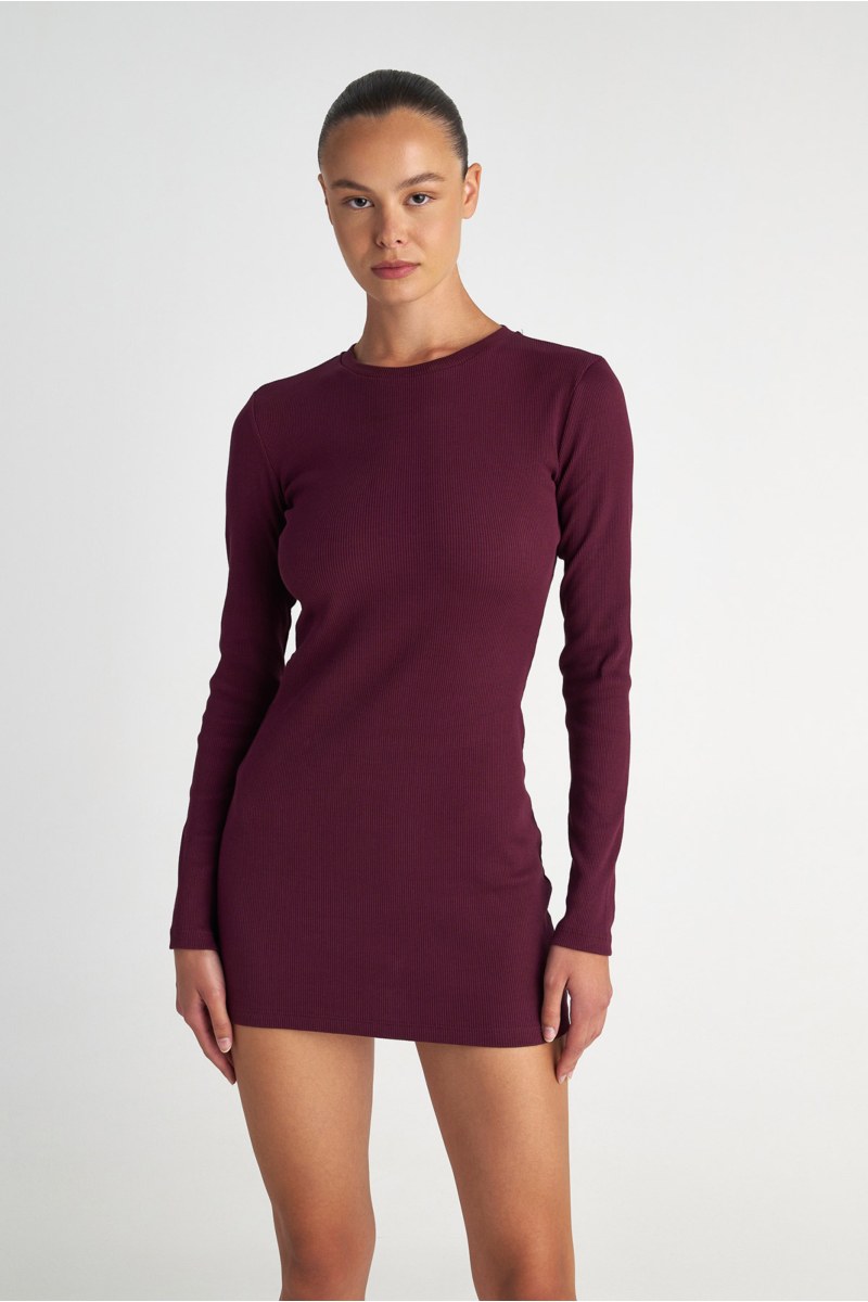 RIBBED MINI DRESS WITH OPEN BACK-25834046-855