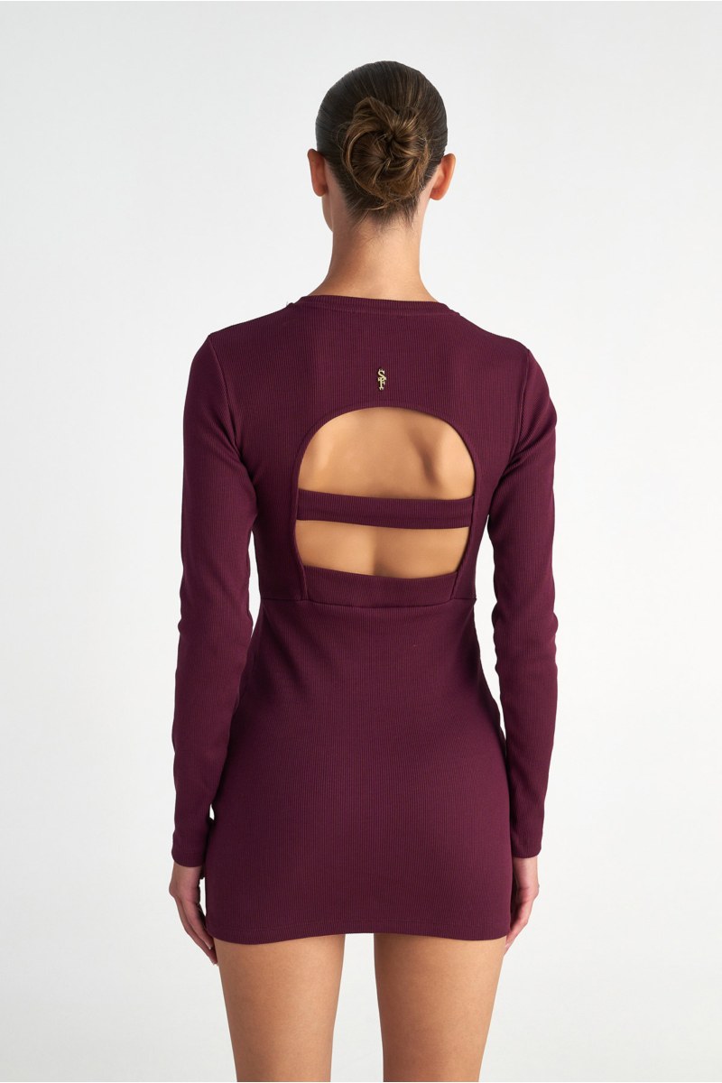 RIBBED MINI DRESS WITH OPEN BACK-25834046-855