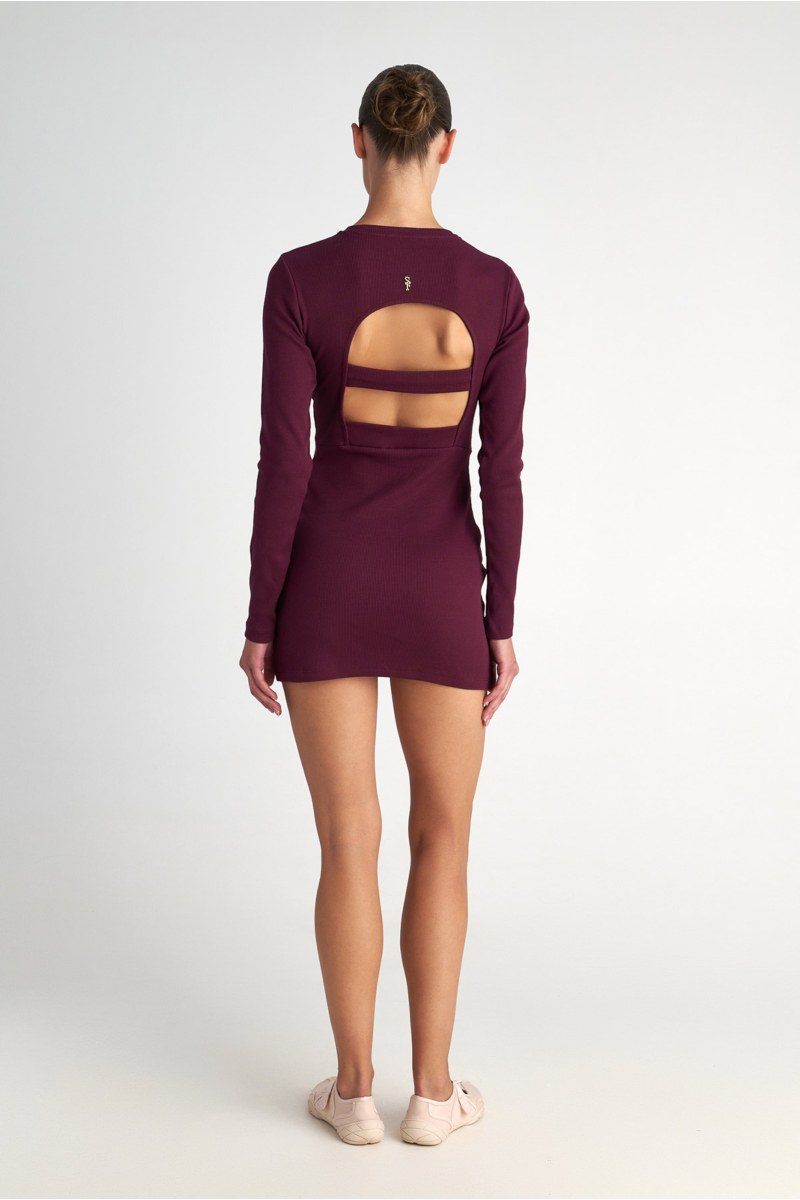 RIBBED MINI DRESS WITH OPEN BACK-25834046-855