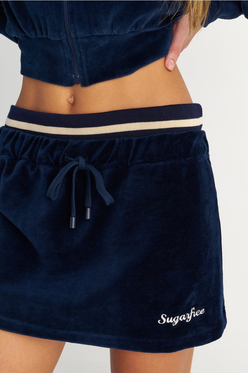 MONOCHROME VELOUR MINI SKIRT-25834183-437