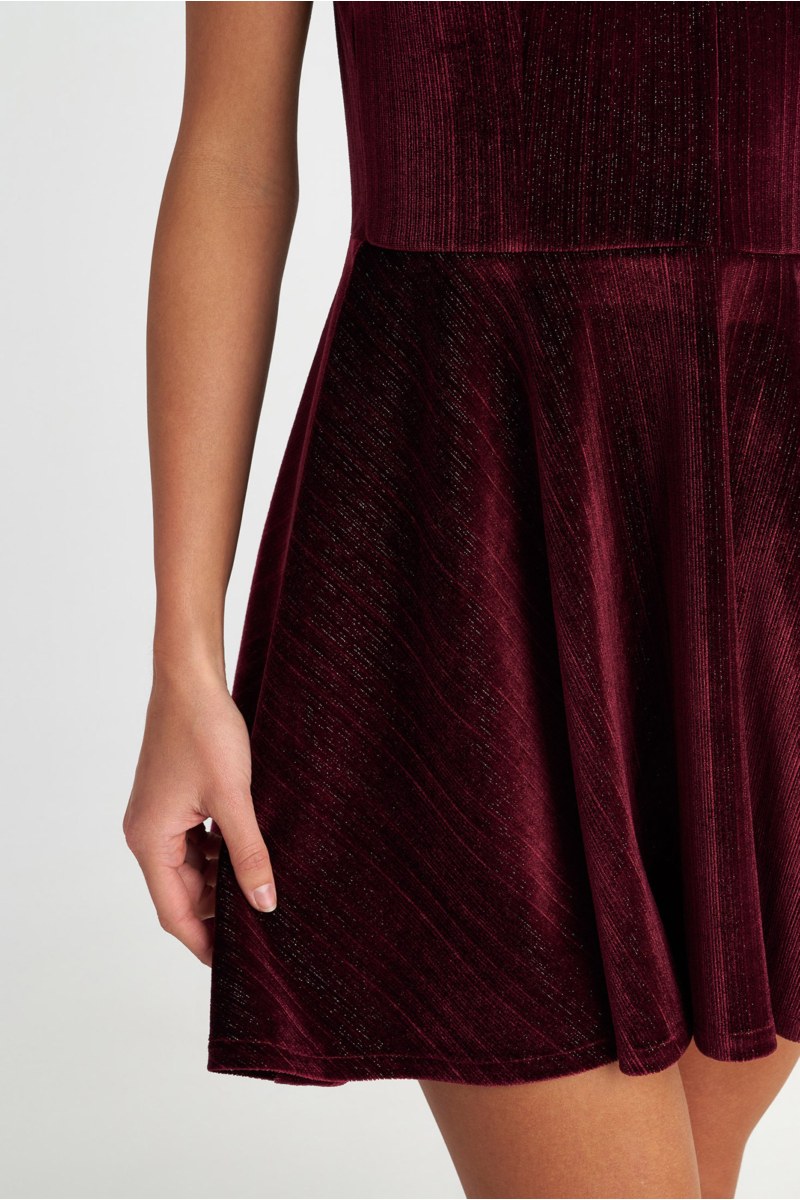 'V' PLUNGED MINI DRESS WITH THIN STRAPS-25834221-824