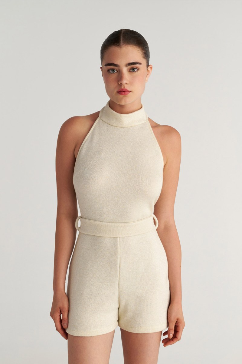 BELTED SHORT JUMPSUIT-25836215-306