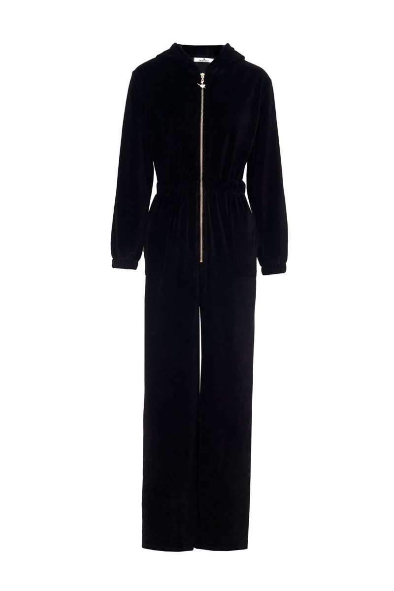 LONG SLEEVED HOODED VELOUR JUMPSUIT-25837211-110