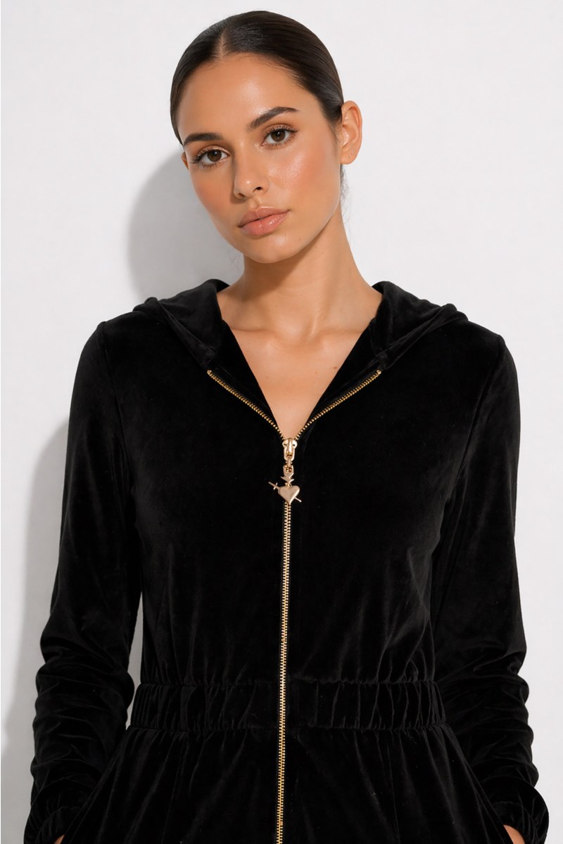 LONG SLEEVED HOODED VELOUR JUMPSUIT-25837211-110