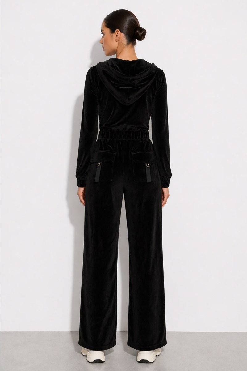 LONG SLEEVED HOODED VELOUR JUMPSUIT-25837211-110