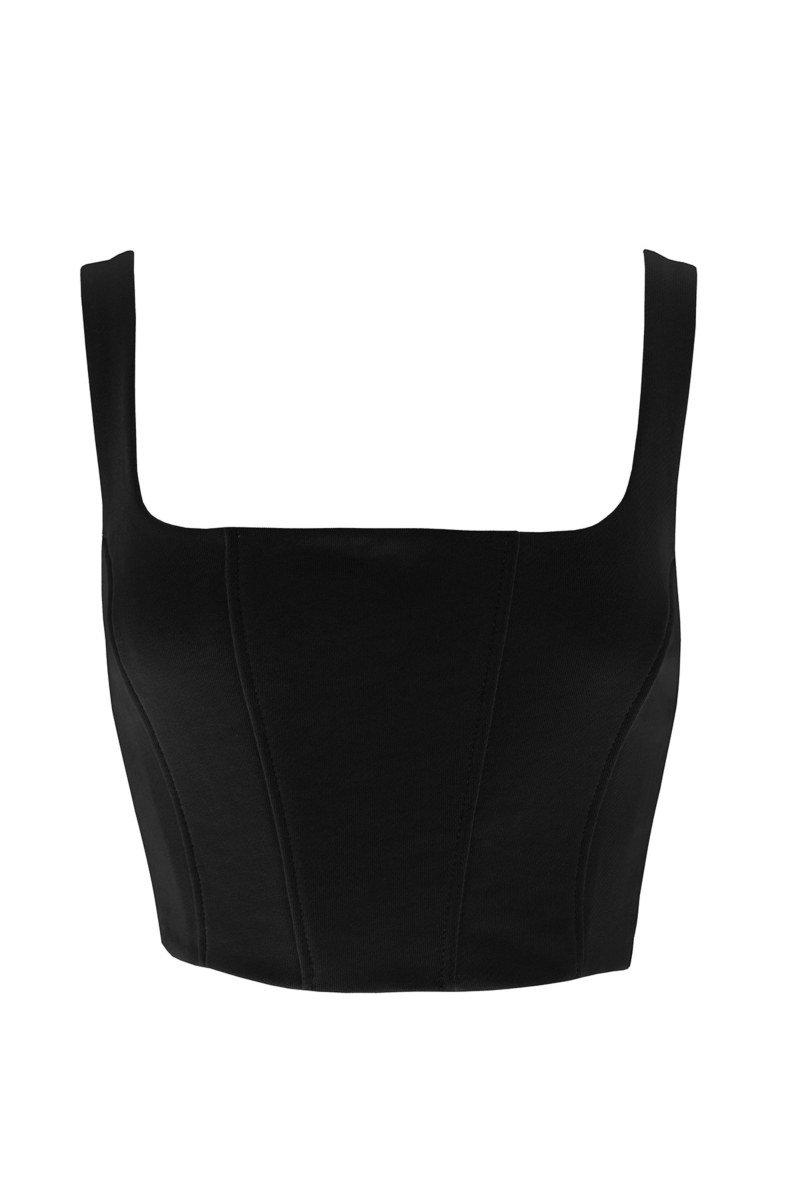 CORSET-INSPIRED COTTON CROPPED TOP-25838072-110