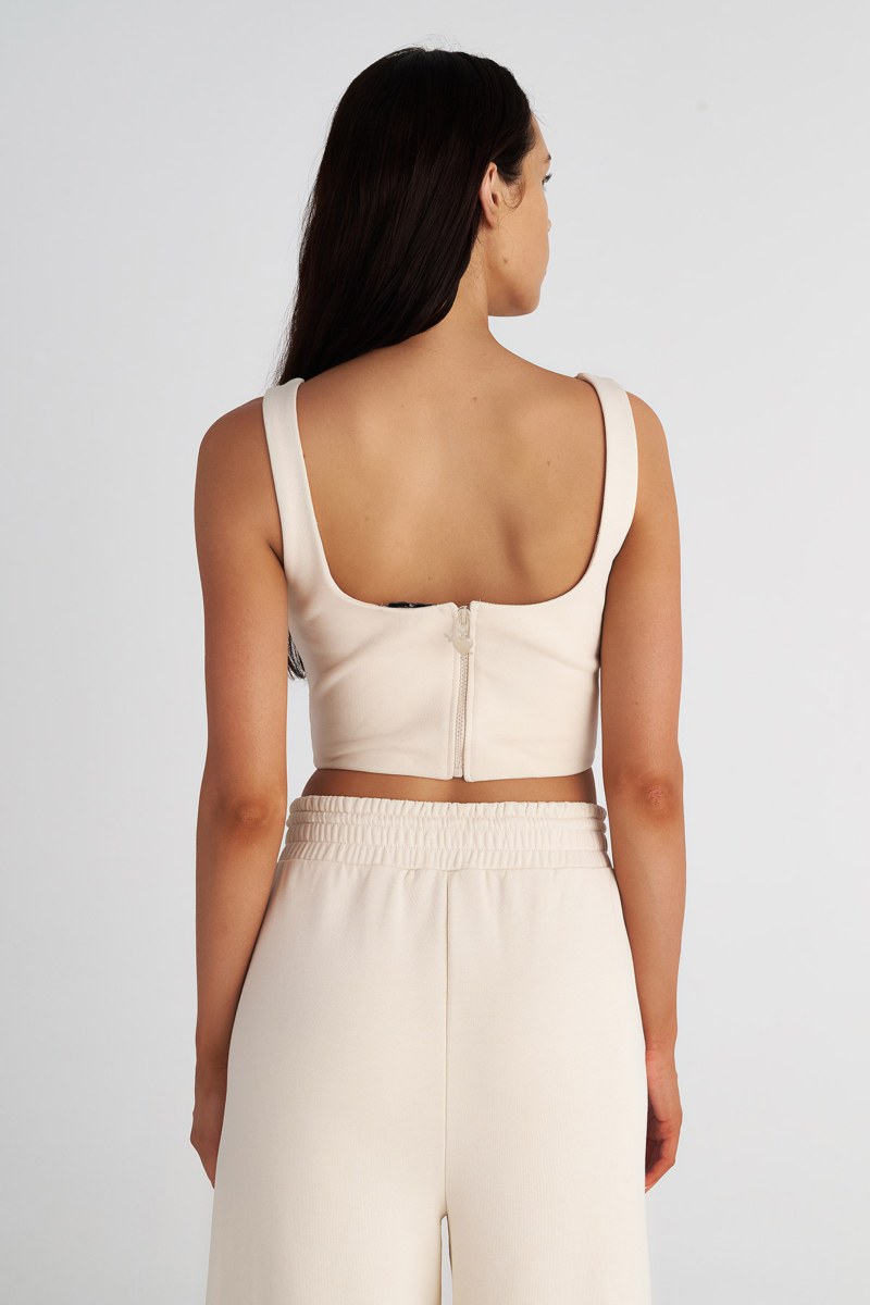 CORSET-INSPIRED COTTON CROPPED TOP-25838072-963