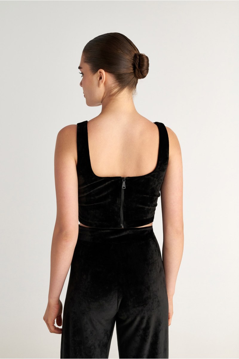 CORSET-INSPIRED SUPER SOFT VELOUR CROPPED TOP-25838174-110