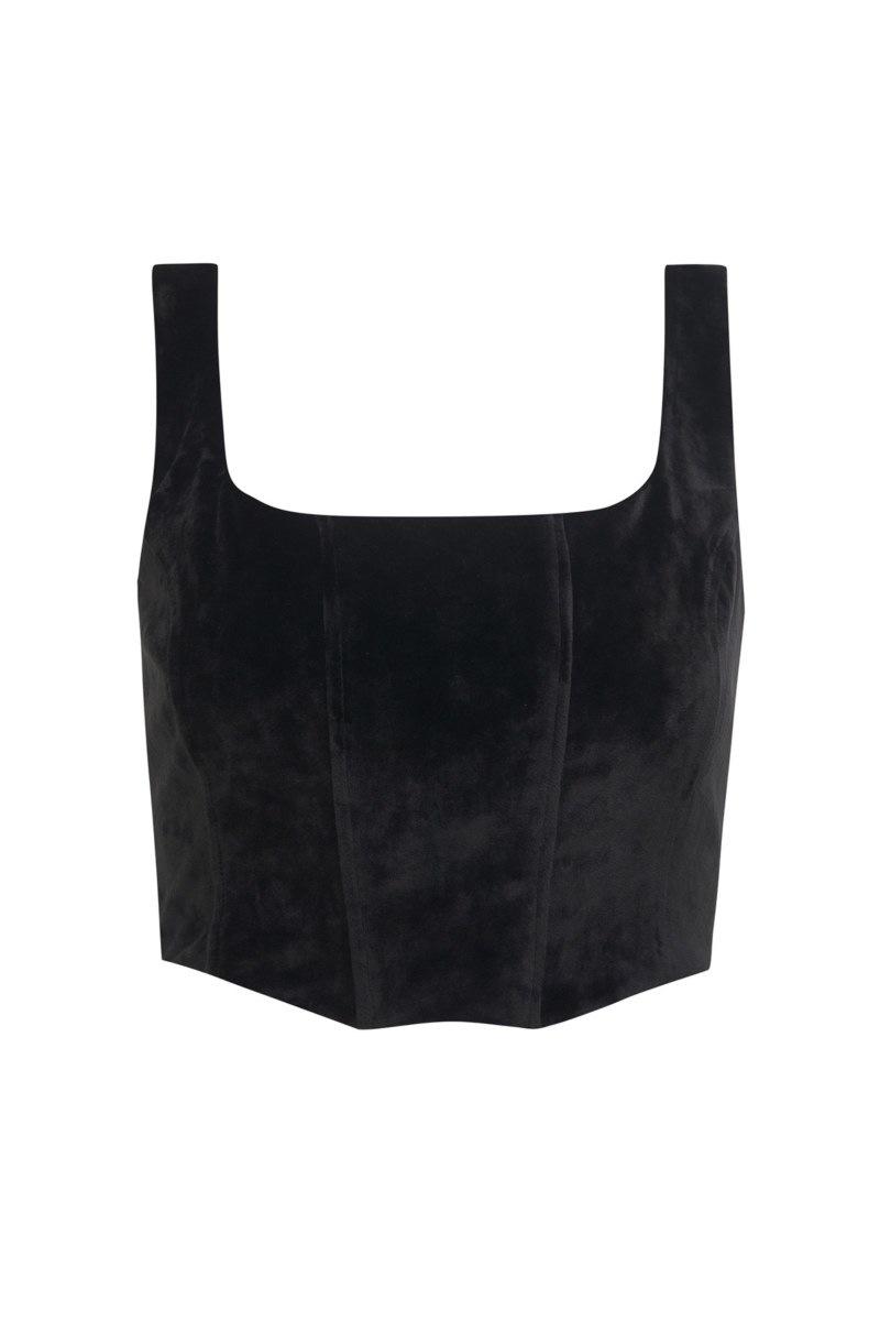 CORSET-INSPIRED SUPER SOFT VELOUR CROPPED TOP-25838174-110