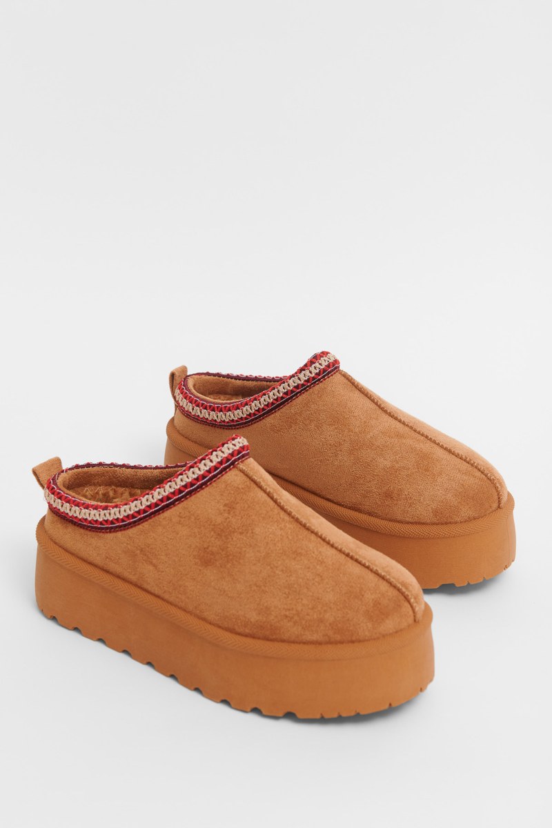 FAUX FUR PLATFORM SLIPPERS-25839051-323