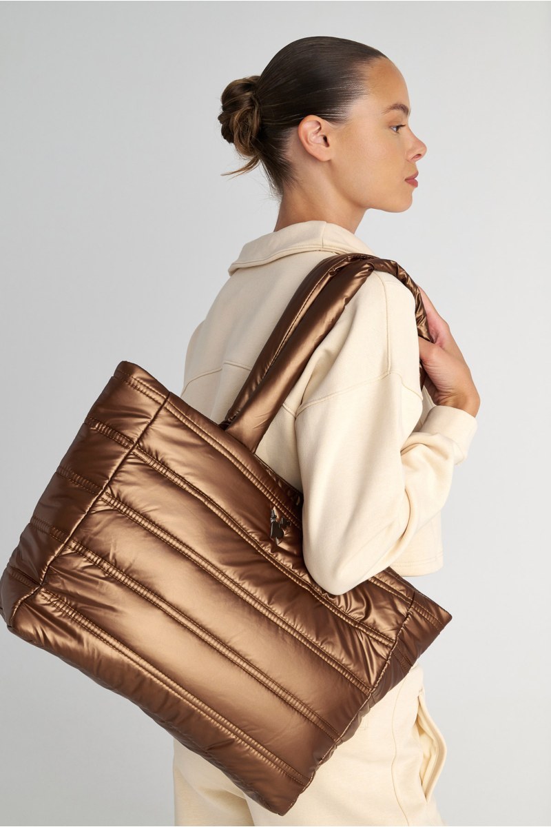 QUILTED METALIZED ΤΟΤΕ BAG-25839115-332