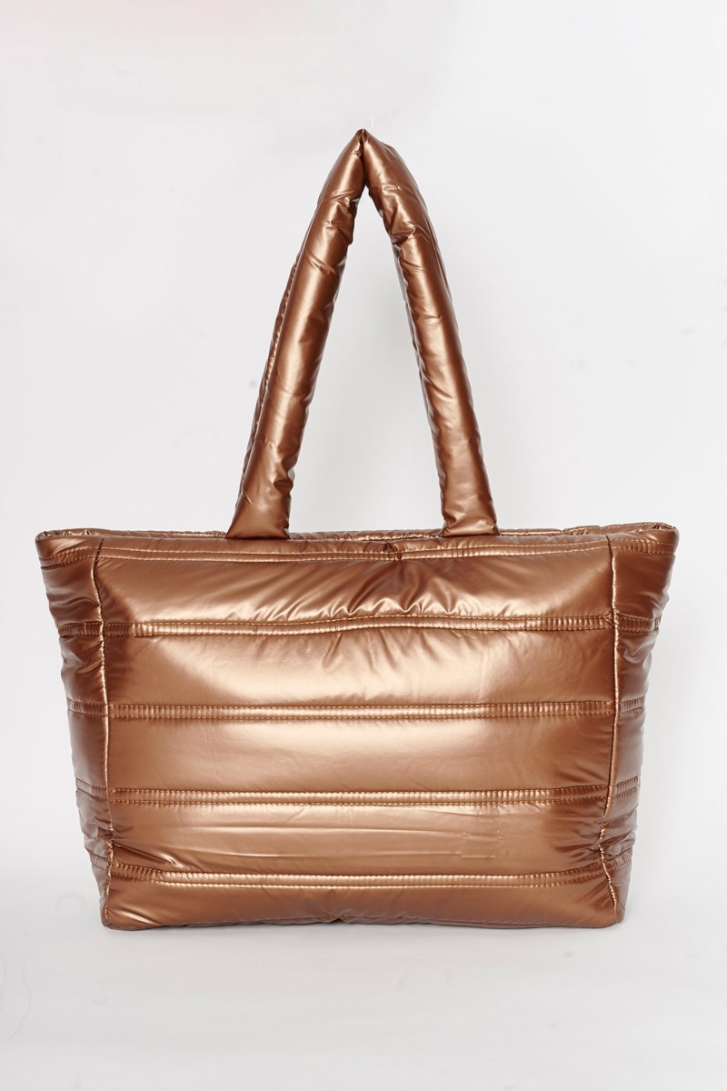 QUILTED METALIZED ΤΟΤΕ BAG-25839115-332