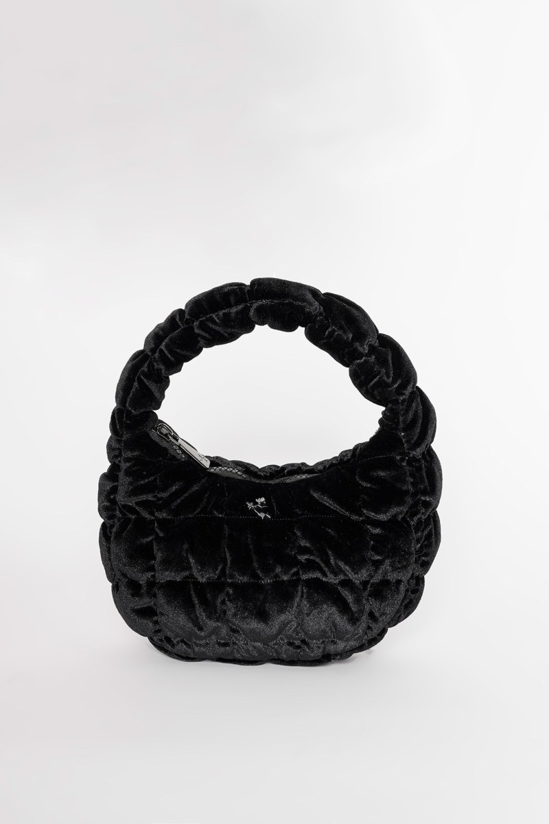 QUILTED SHOULDER SMALL VELOUR BAG-25839118-110