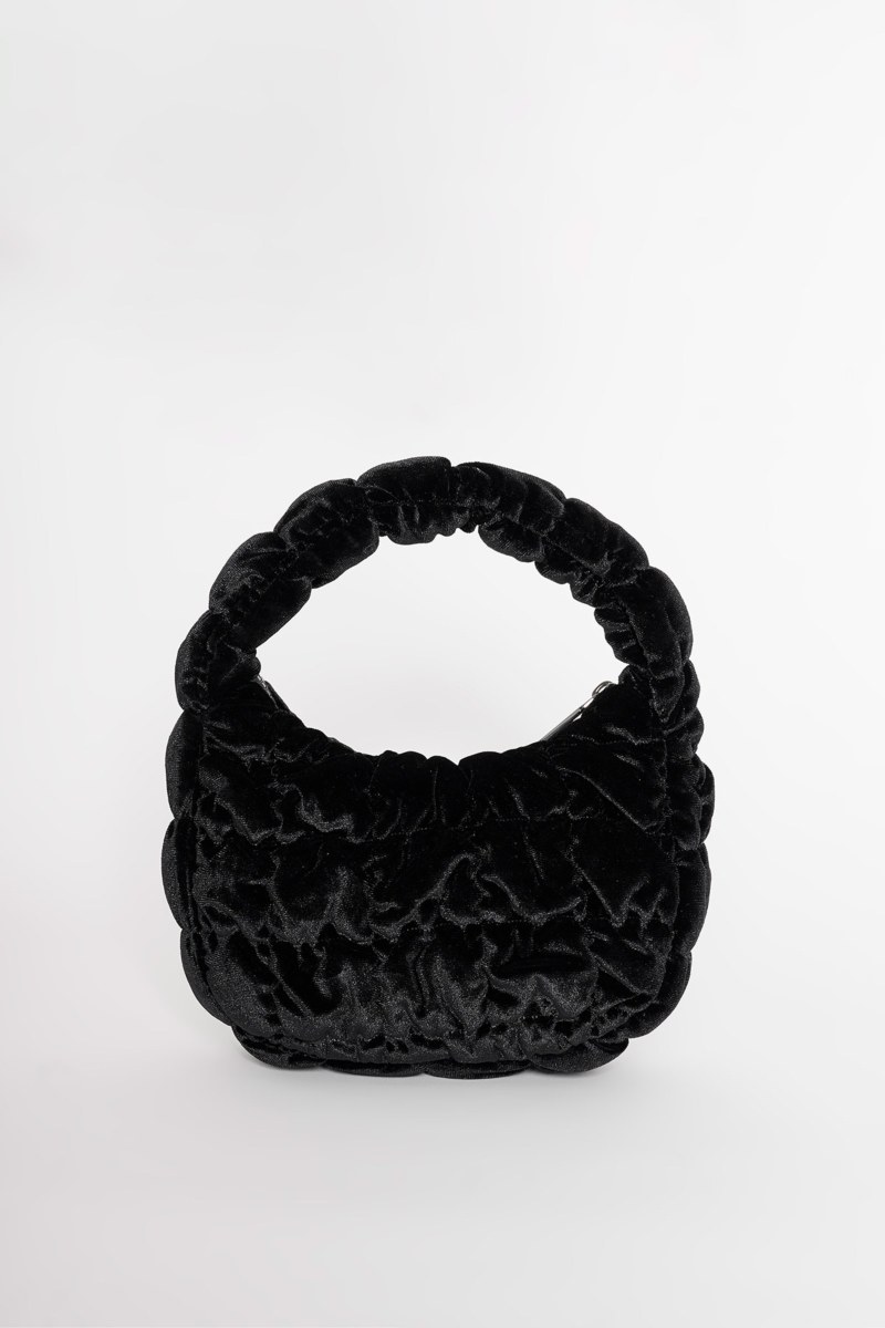 QUILTED SHOULDER SMALL VELOUR BAG-25839118-110