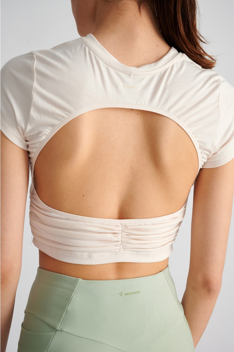 MONOCHROME SHIRRED CROP TOP WITH OPEN BACK-25842022-103