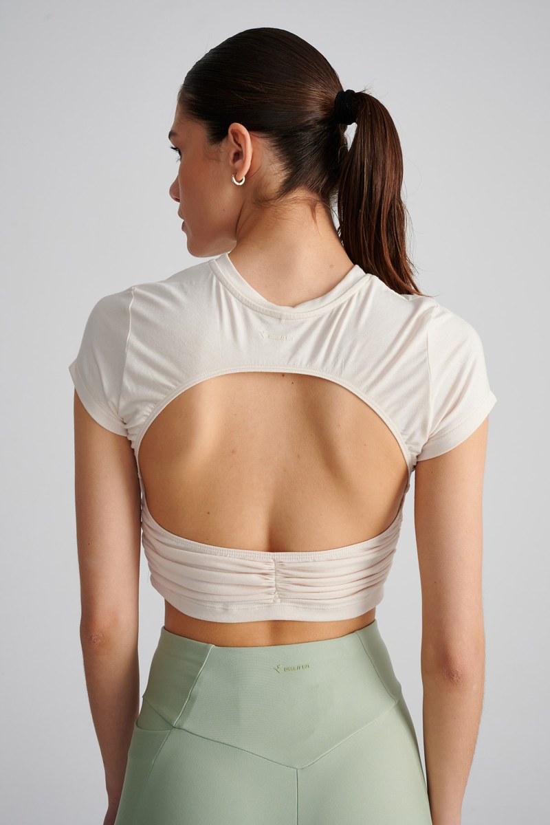MONOCHROME SHIRRED CROP TOP WITH OPEN BACK-25842022-103