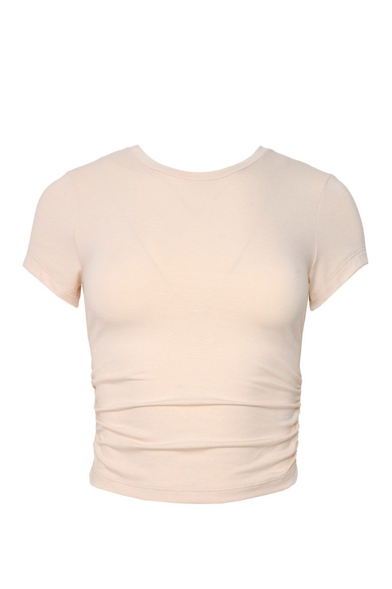 MONOCHROME SHIRRED CROP TOP WITH OPEN BACK-25842022-103