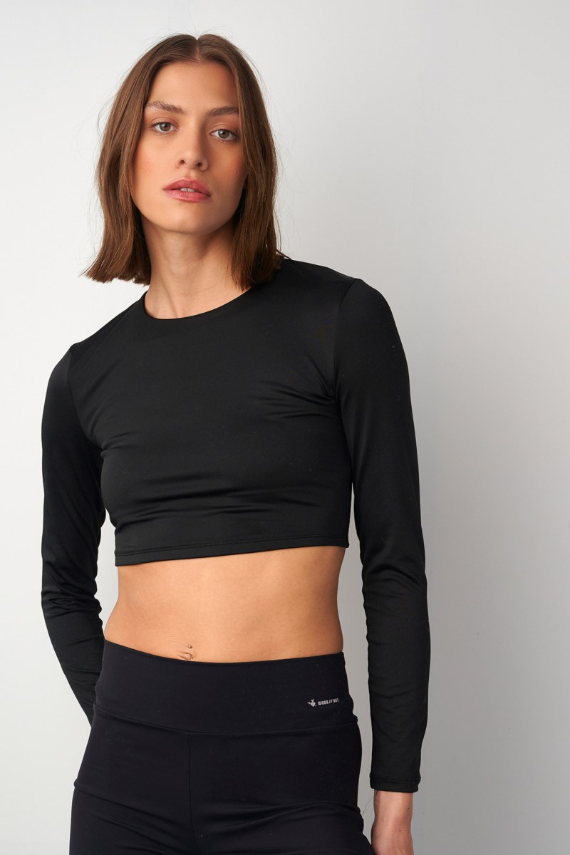 LONG SLEEVED SPORTS CROP TOP WITH TIE AT THE BACK-25842115-110
