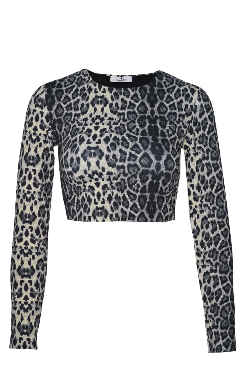 LEOPARD PRINTED SPORTS CROP TOP WITH WAIST TYING FASTENING-25842116-214